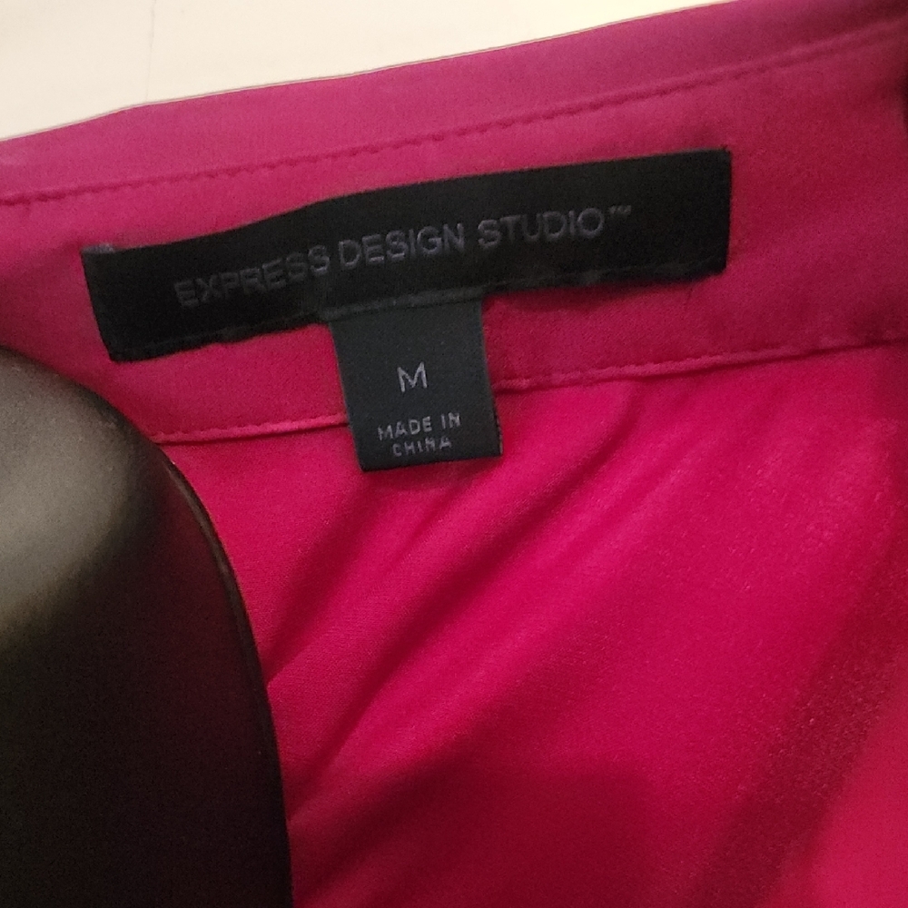 Express Deep Red Ruffled Blouse - Picture 4 of 5